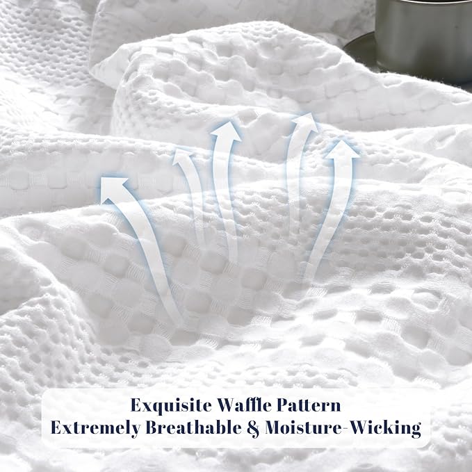PHF Cooling Waffle Blanket King Size, Lightweight 60% Rayon from Bamboo & 40% - Image 5
