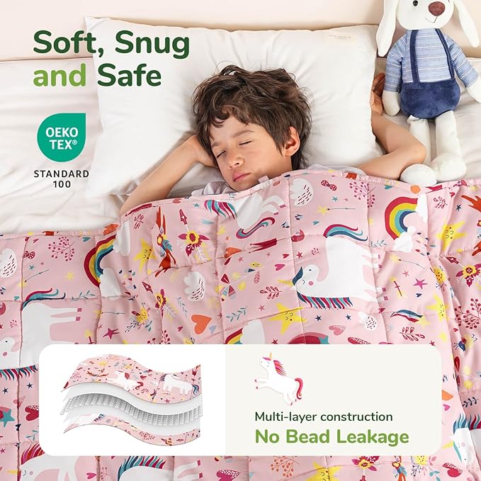 Sivio Weighted Blanket 5lbs, Unicorn Cooling Weighted Lap Blanket, Breathable - Image 3
