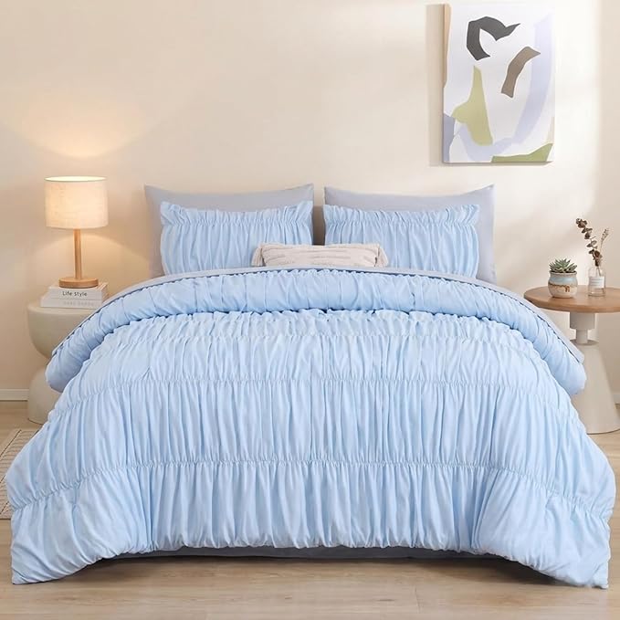 weigelia Cinched Comforter Set Full – Soft Ruched Bedding Set, Apartment & Dorm - Image 6