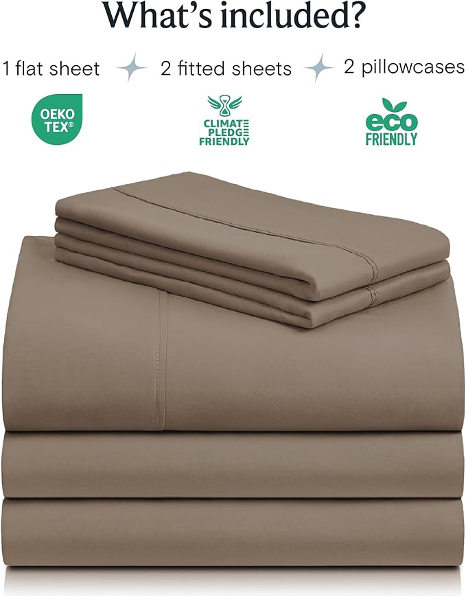LuxClub 5 PC Split King Sheet Set, Breathable Luxury Bed Sheets, Deep Pockets - Image 2