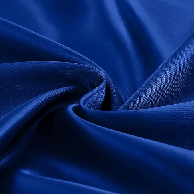 Homiest Royal Blue Satin Fitted Sheet Queen Size, Deep Pocket, Luxury & Ultra - Image 4
