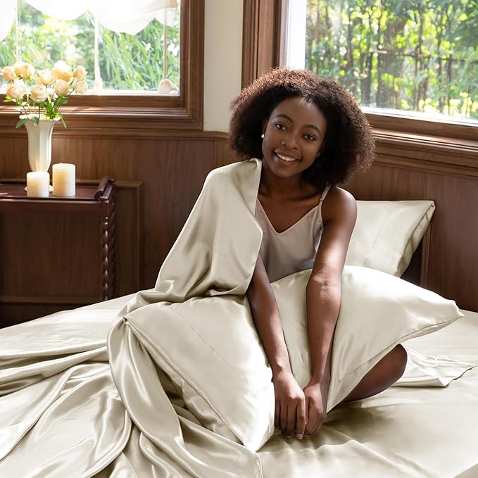 CozyLux Satin Sheets Full Size Sheets - Image 5