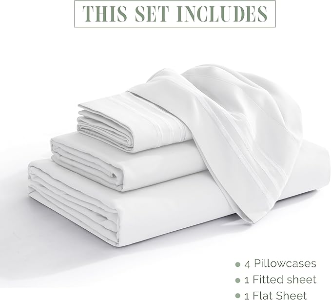 Elegant Comfort Luxurious 1500 Premium Hotel Quality Microfiber 4-Piece Sheet - Image 3