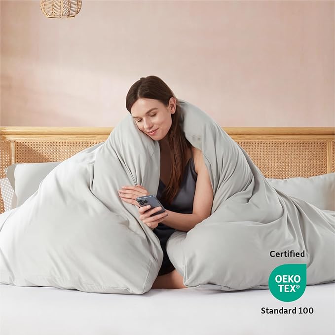 Nestl Light Grey Duvet Cover Queen Size - Image 3