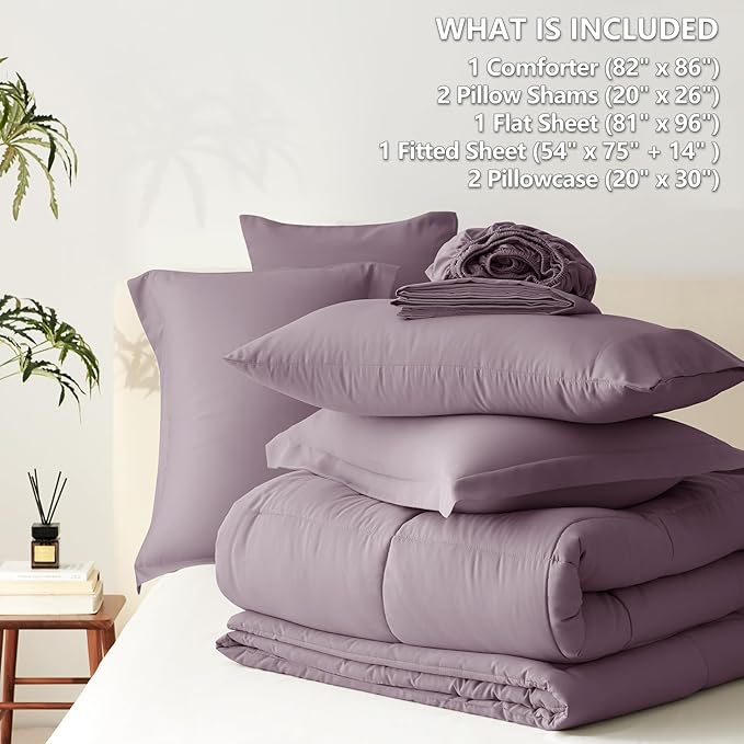 CozyLux Full Size Comforter Sets Dusty Purple - Image 5