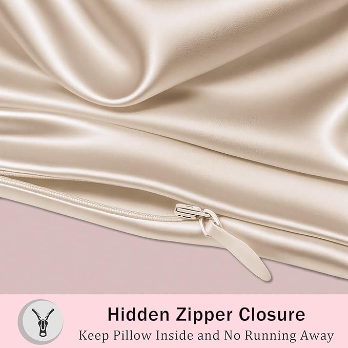 Mulberry Silk King Size Pillow Cases Set of 2, Ultra Smooth Soft Breathable - Image 3