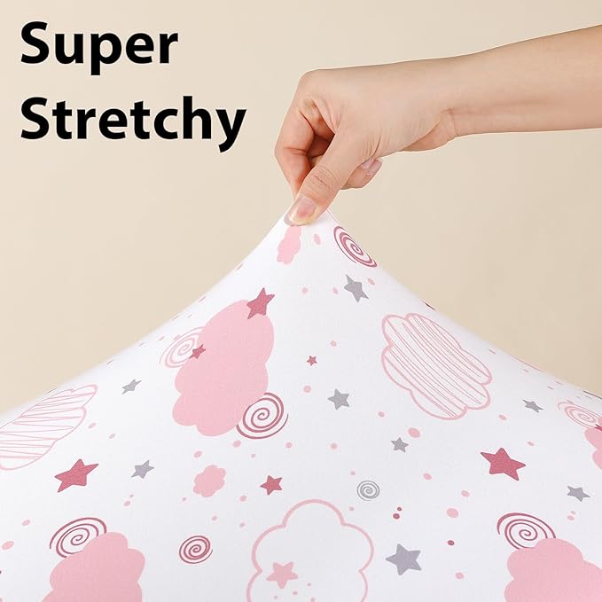 Baby Mini Crib Sheets Girl, Portable 38”x26” Pack and Play Sheets Fitted - Image 5
