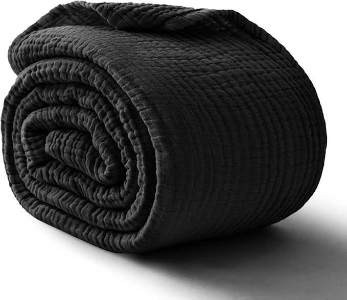 100% Cotton Muslin Blanket 50"x 60", 6 Layers Breathable and Lightweight Cotton by Kozyhvn