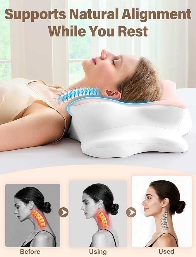 Cervical Neck Pillow for Pain Relief – Ergonomic Memory Foam Pillow for Side - Image 4