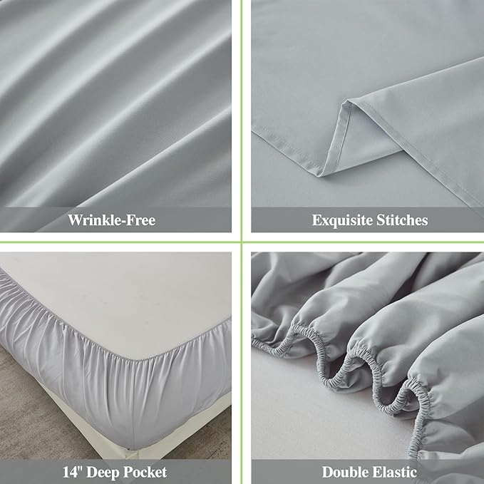 ILAVANDE King Size Sheets Set 6 Piece, Hotel Luxury Super Soft 1800 Series - Image 5