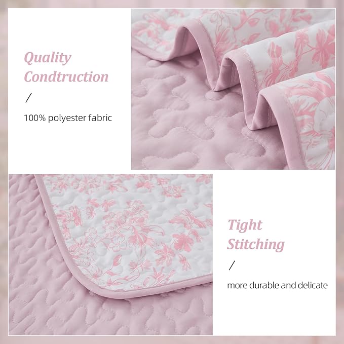 WONGS BEDDING Quilt Queen Size, Botanical Quilt - Image 4