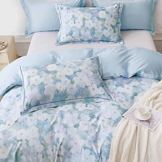 OAITE Duvet Cover Set Twin Size Oil Painting Pattern Ultra Soft 100% Cotton - Image 3
