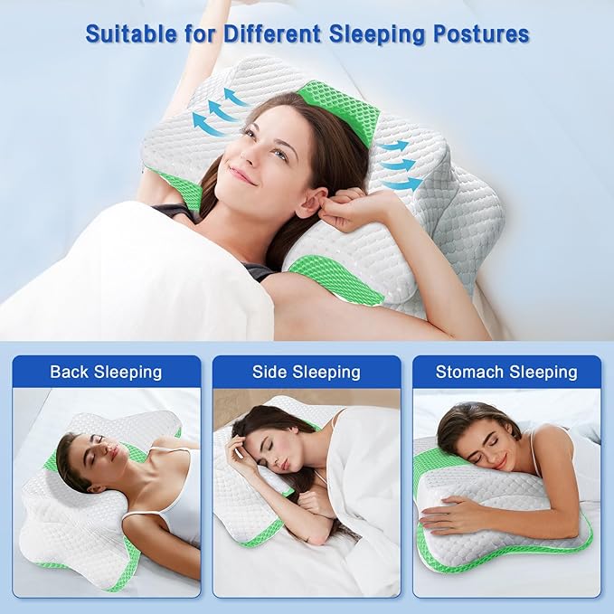 Pain Relief Cervical Pillow for Neck Support, Adjustable Ergonomic Pillow Cozy - Image 3