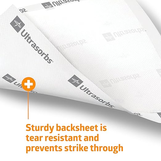 Medline Ultrasorbs Drypads, Super Absorbent Disposable Bed Pads, Large - Image 7