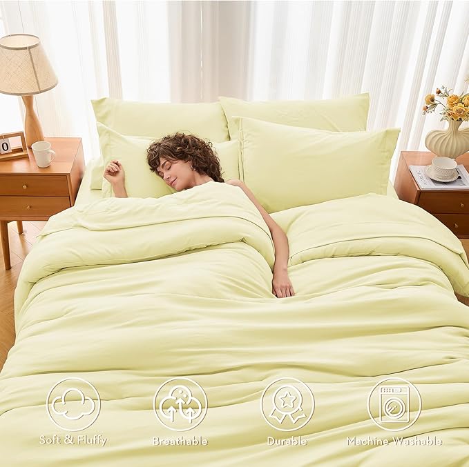 MUXHOMO 7 Pieces Full Comforter Set, Soft Bed in a Bag Full Size, All Season - Image 2