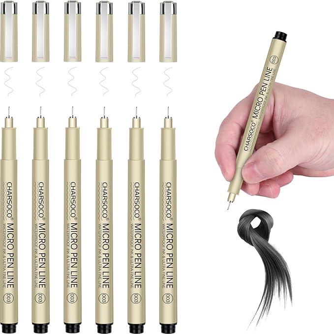003 Micro Pen, Black Fine Point Pen with Waterproof Archival Ink, 0.15mm Fineliner Ink Pens for Artist Illustration, Sketching, Anime, Manga, Technical Drawing and Scrapbooking-DeskoryOffice