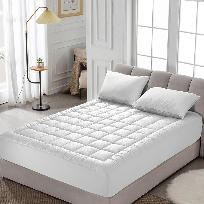 HYLEORY California King Mattress Pad Quilted Fitted Mattress Protector Cooling - Image 7