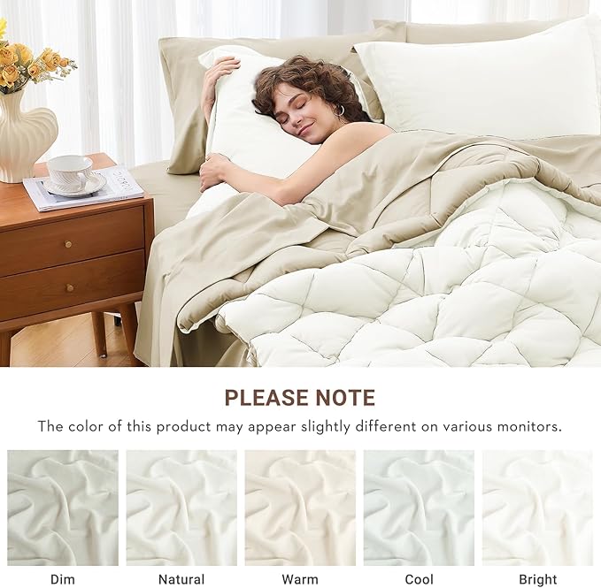 MUXHOMO 7 Pieces King Comforter Set, Reversible Bed in a Bag King Size - Image 4