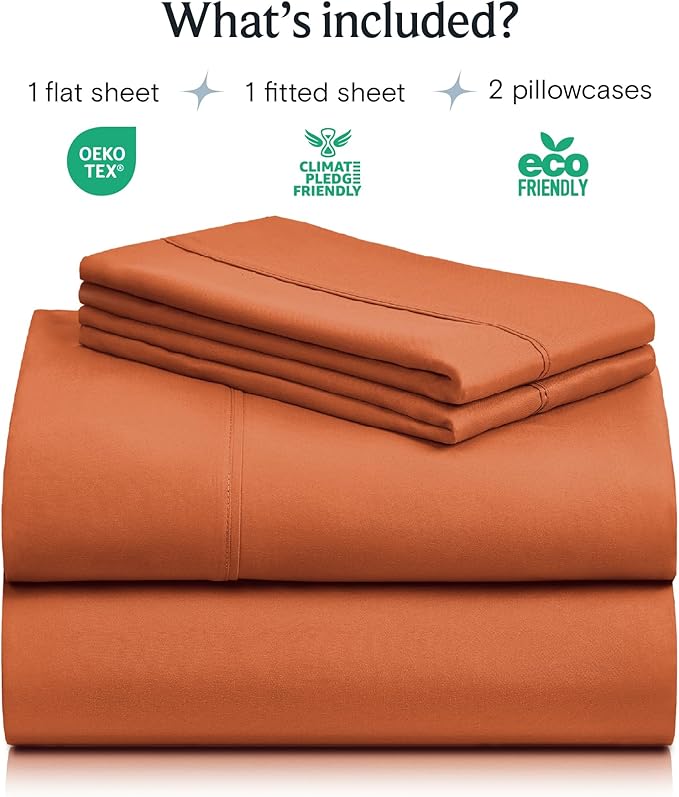 LuxClub 4 PC Queen Sheet Set, Queen Size, Deep Pockets 18" Wrinkle Free Cooling - Image 2