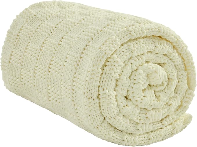 Knitted Weighted Blanket for Adult, No Beads Heavy Blanket 48” x 72'' 12lbs by Unknown