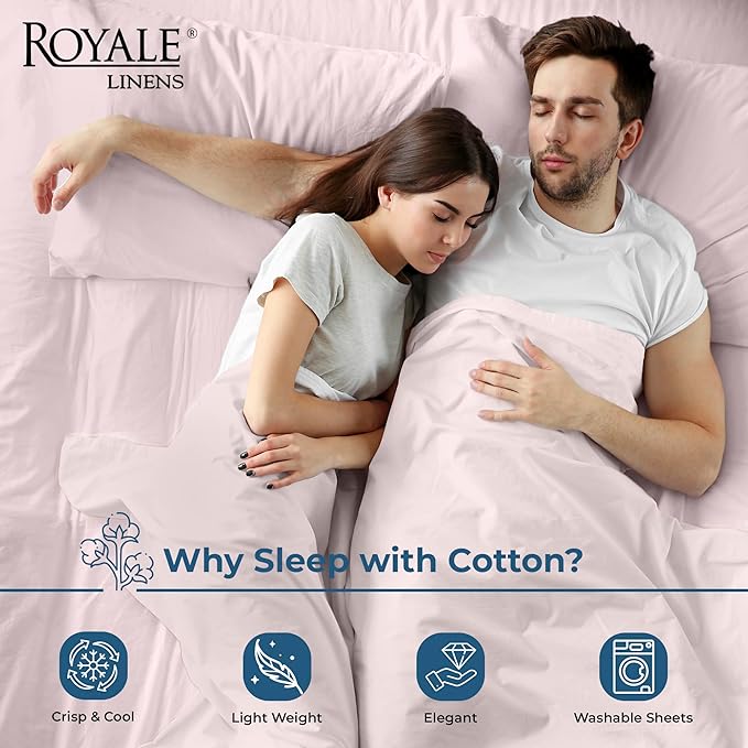 Royale Linens 100% Organic Cotton Full Flat Sheet Only - Image 3