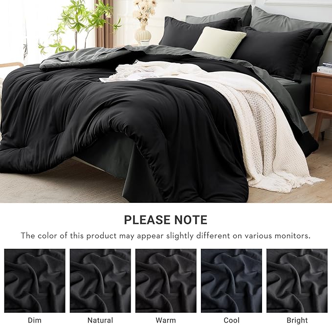 MUXHOMO 7 Pieces Queen Comforter Set, Soft Bed in a Bag Queen Size, All Season - Image 6