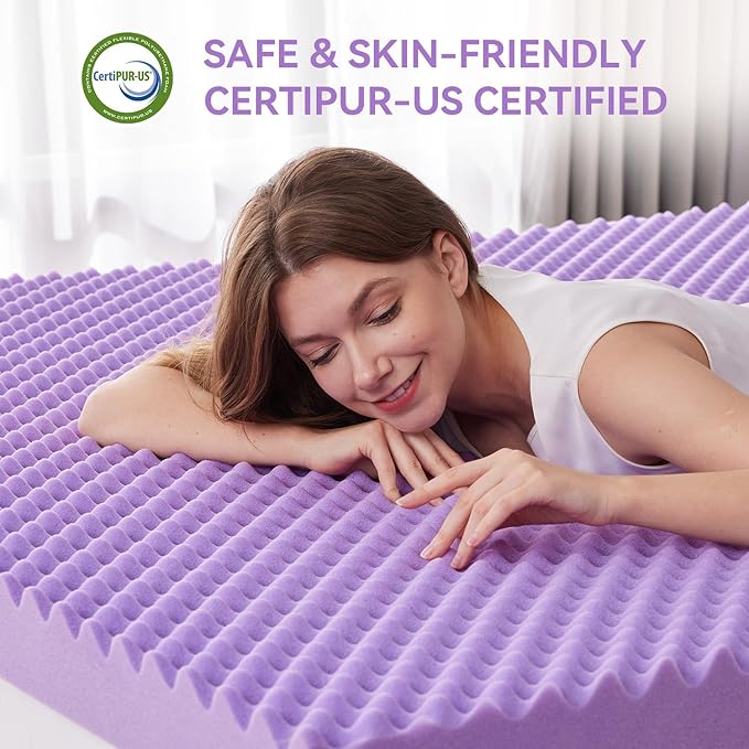 SINWEEK 3 Inch Egg Crate Memory Foam Mattress Topper Full Size, Soft Mattress - Image 5