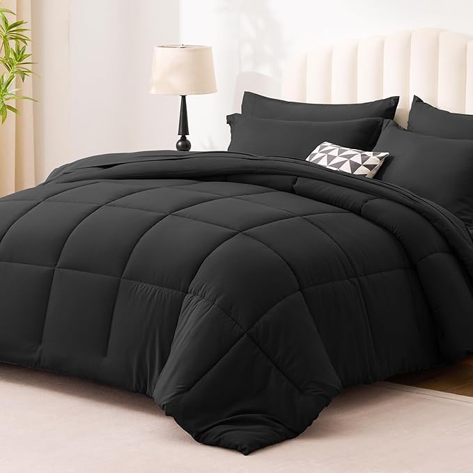 Love's cabin California King Comforter Set Ash Black, 7 Pieces California King - Image 2