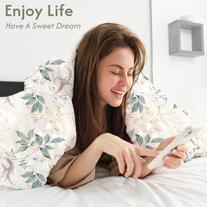 LONAVA Queen Botaincal 3 Pcs Duvet Cover Set, Breathable Soft Microfiber Forest - Image 4