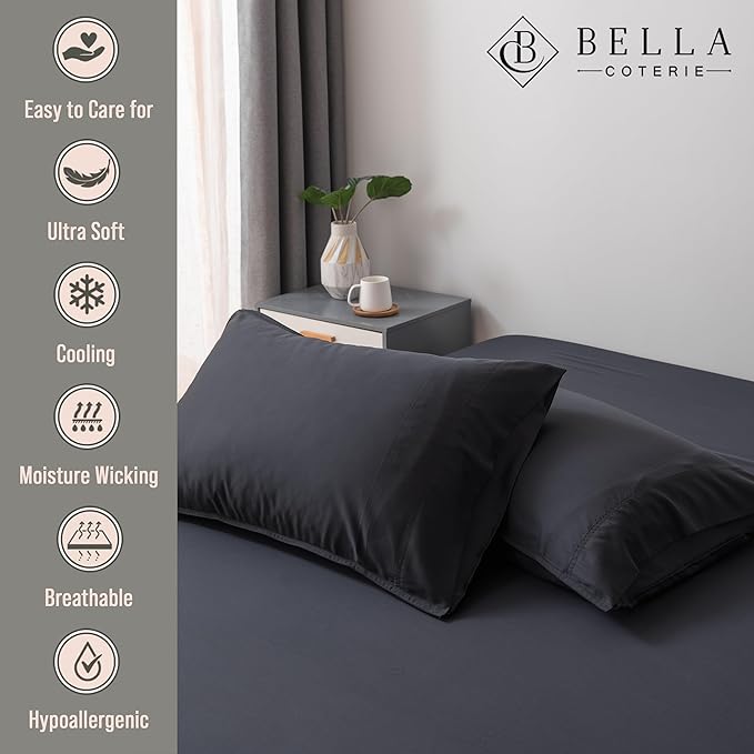 Bella Coterie | Luxury Bamboo Viscose King Size Pillowcase Set | 100% - Image 2