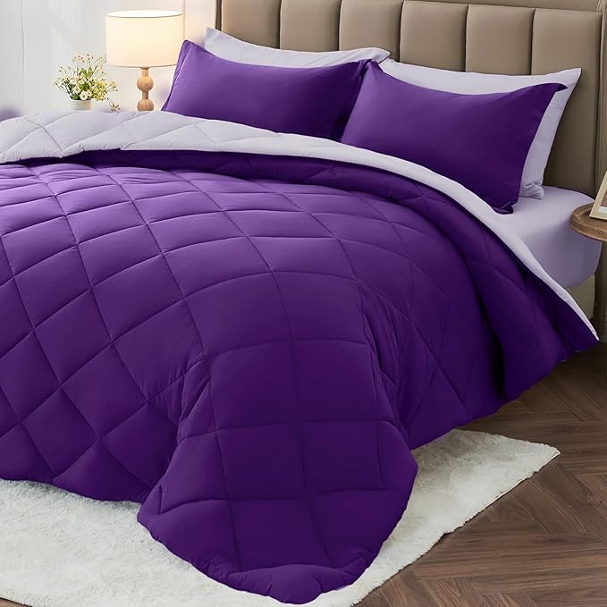 MUXHOMO 7 Pieces California King Comforter Set, Reversible Bed in a Bag Cal by MUXHOMO