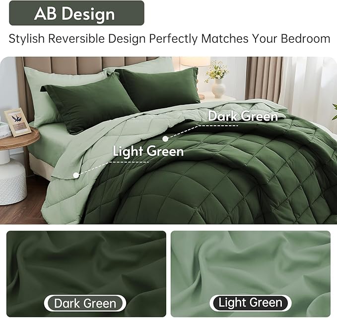 MUXHOMO 5 Pieces Twin XL Comforter Set, Reversible Bed in a Bag Twin XL Size - Image 3
