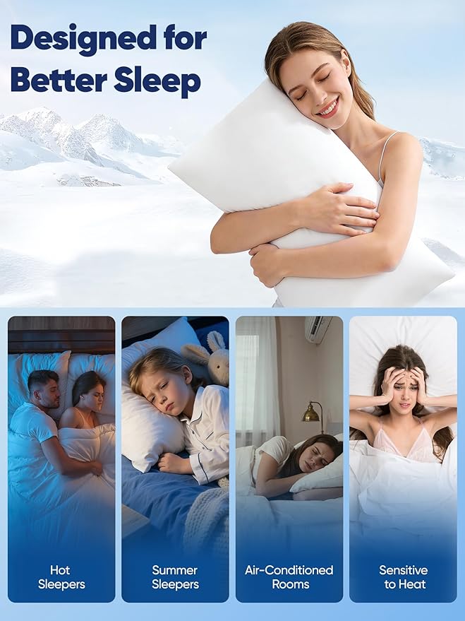 Avolare Cooling Pillow Cases Queen Size Set of 2, Arc-Chill 3.0 Cool Pillowcases - Image 5