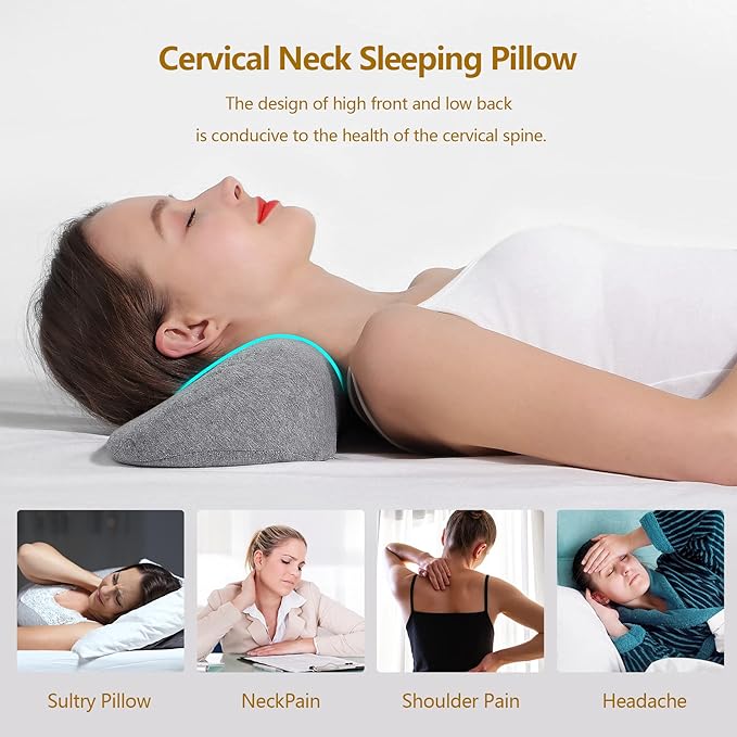Cervical Neck Pillows for Pain Relief Sleeping, Memory Foam Neck Bolster - Image 2