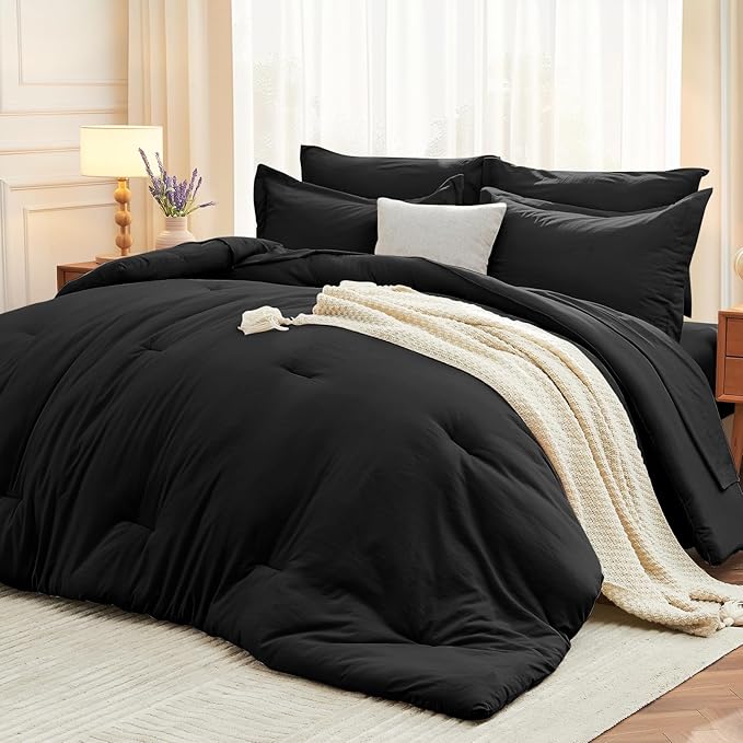 MUXHOMO 7 Pieces King Comforter Set, Soft Bed in a Bag King Size, All Season by MUXHOMO
