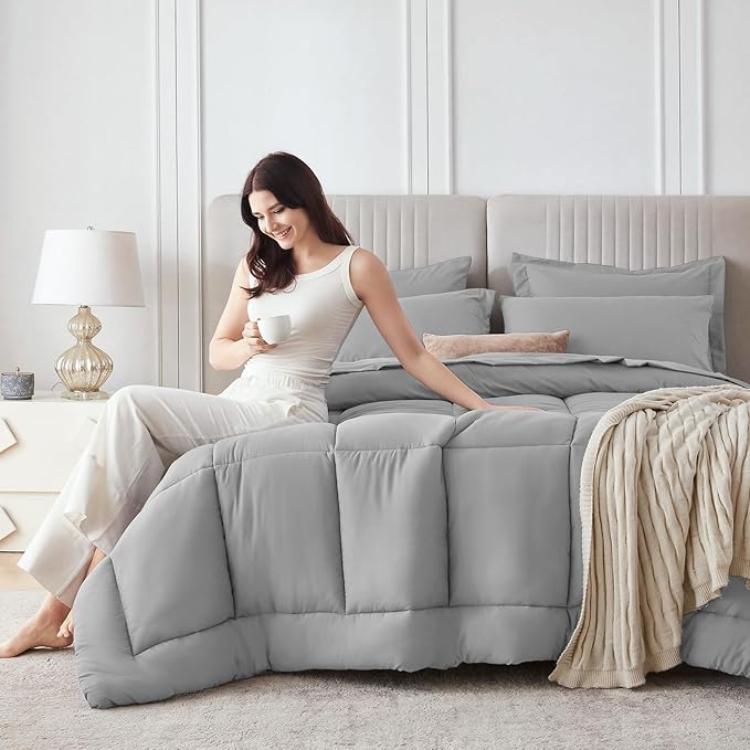Sasttie Queen Comforter Set, 7 Pieces Bed in a Bag Queen, Complete Bedding Set - Image 8