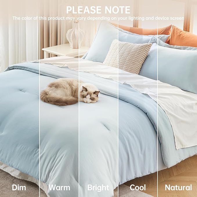 MUXHOMO Full Comforter Sets, All Season Ultra Soft Down Alternative Bedding - Image 9