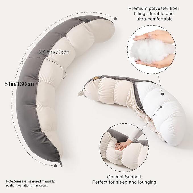 Peallow – Long Round Body Pillow - Image 3