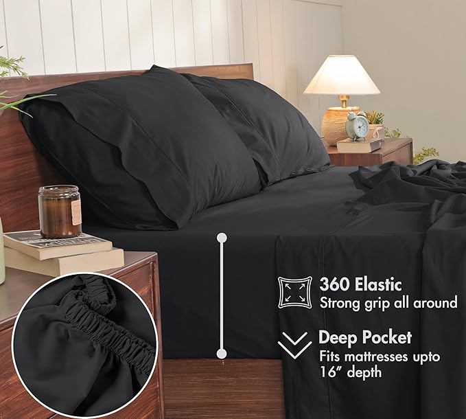 RUVANTI 100% Cotton Sheets – Queen Size Percale Bedding, Cooling & Breathable - Image 6