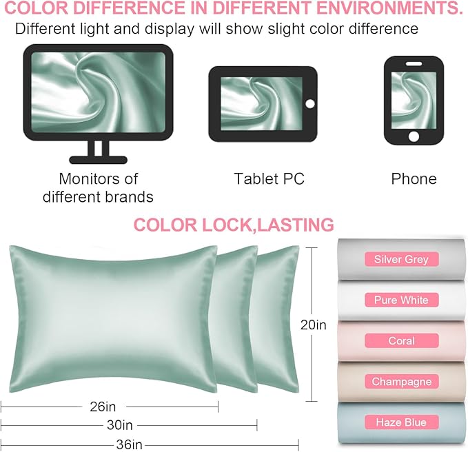 Silk Pillow Cases 2 Pack Queen Size - Image 7
