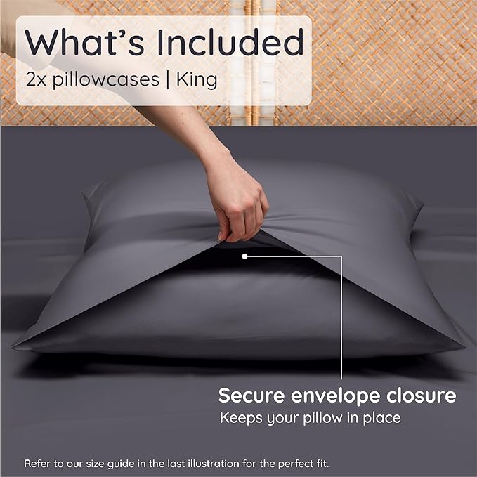 Bambaw 100% Viscose Derived from Bamboo Pillowcases King Size – Set of 2 King - Image 2