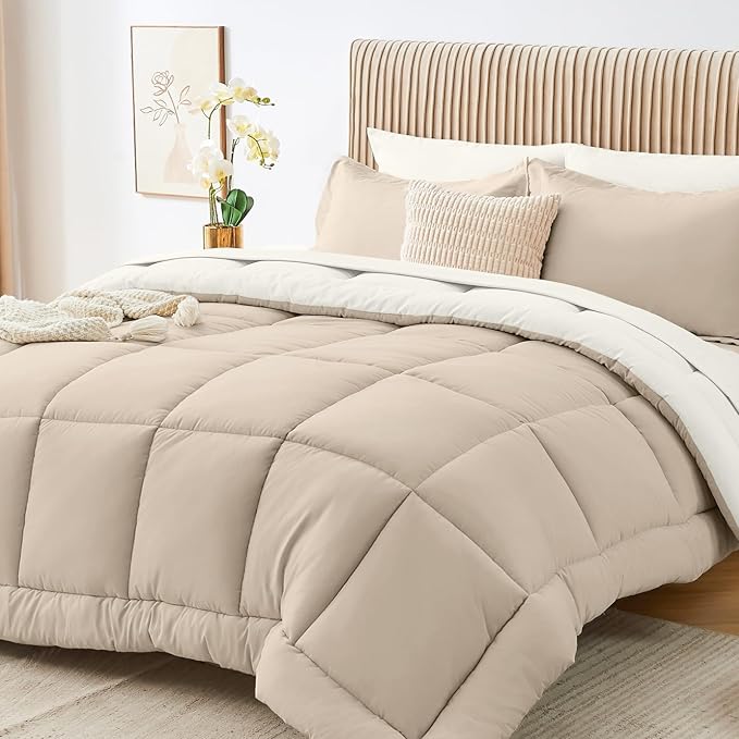 Sasttie King Size Comforter Set, 7 Pieces Reversible Bed in a Bag King by SASTTIE