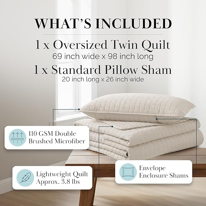 Southshore Fine Living, Inc. Twin Quilt Bedding Set, Microfiber Quilt Comforter - Image 2