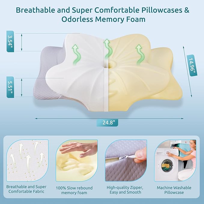 DONAMA Cervical Pillow for Neck and Shoulder, Contour Memory Foam Pillow - Image 6
