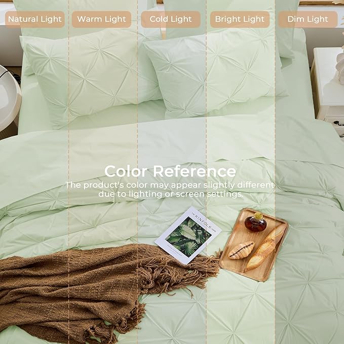 Sasttie California King Comforter Set, 7-Piece Bed in a Bag, Pintuck Bedding - Image 8