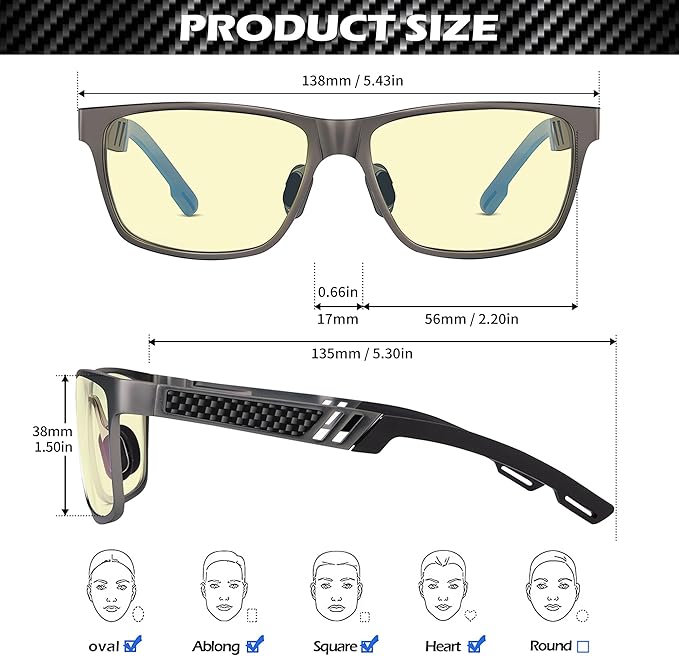 ANYLUV Blue Light Blocking Glasses Men Computer Gaming Glasses Lightweight - Image 4
