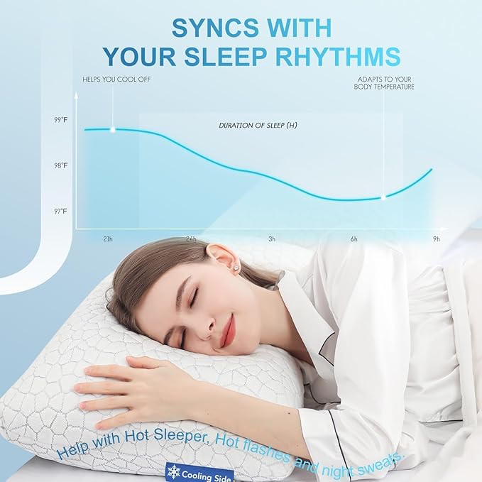 QUTOOL Cooling Pillow for Sleeping 2 Pack, Luxury Shredded Memory Foam Bed - Image 7