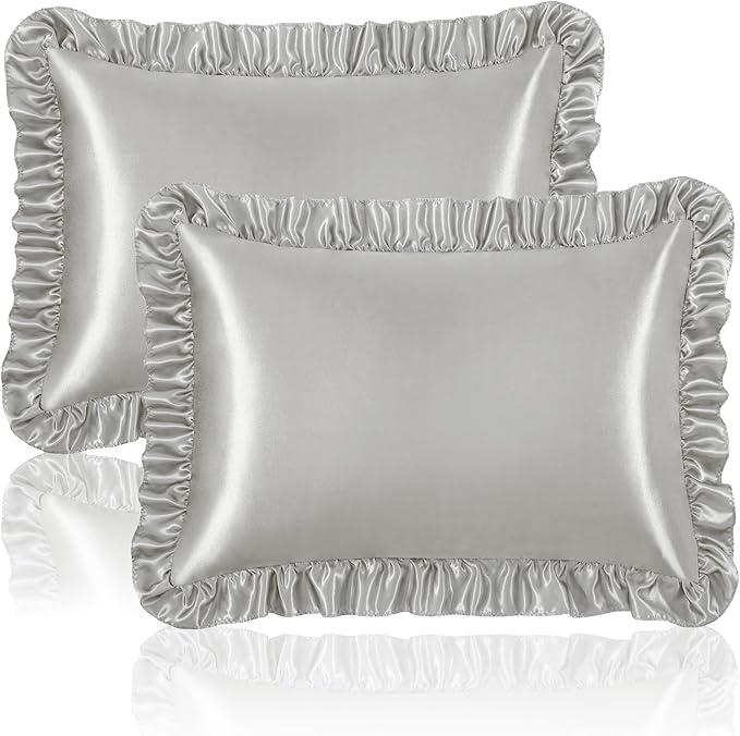 Homiest Ruffle Satin Pillowcase by Unknown
