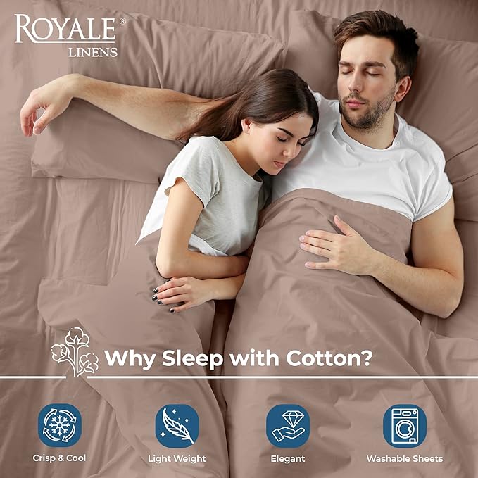 Royale Linens 100% Organic Cotton Full Flat Sheet Only - Image 3