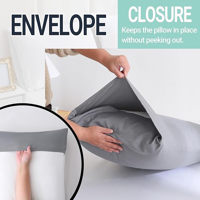 ZPECC Dark Gray Pillow Cases Queen Size Set of 4, 20x30 Envelope Closure - Image 5